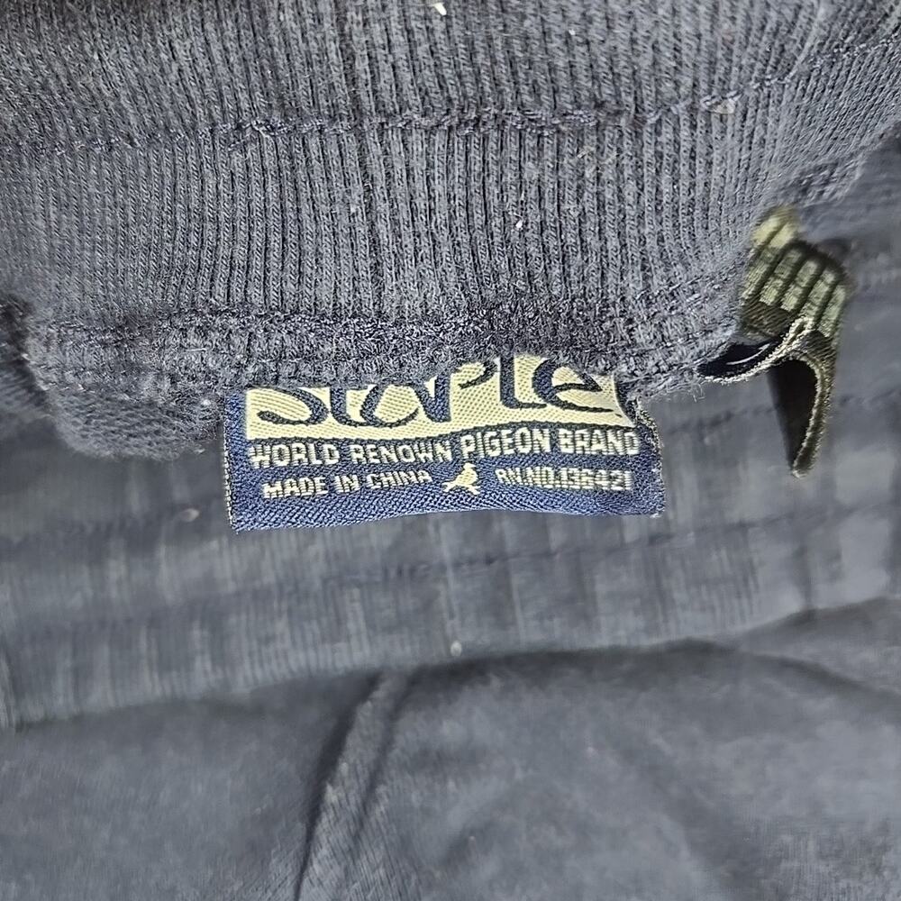 Staple Pigeon Men's Sweat Short Navy Blue/Red Fleece Striped Logo Size L - Picture 4 of 12
